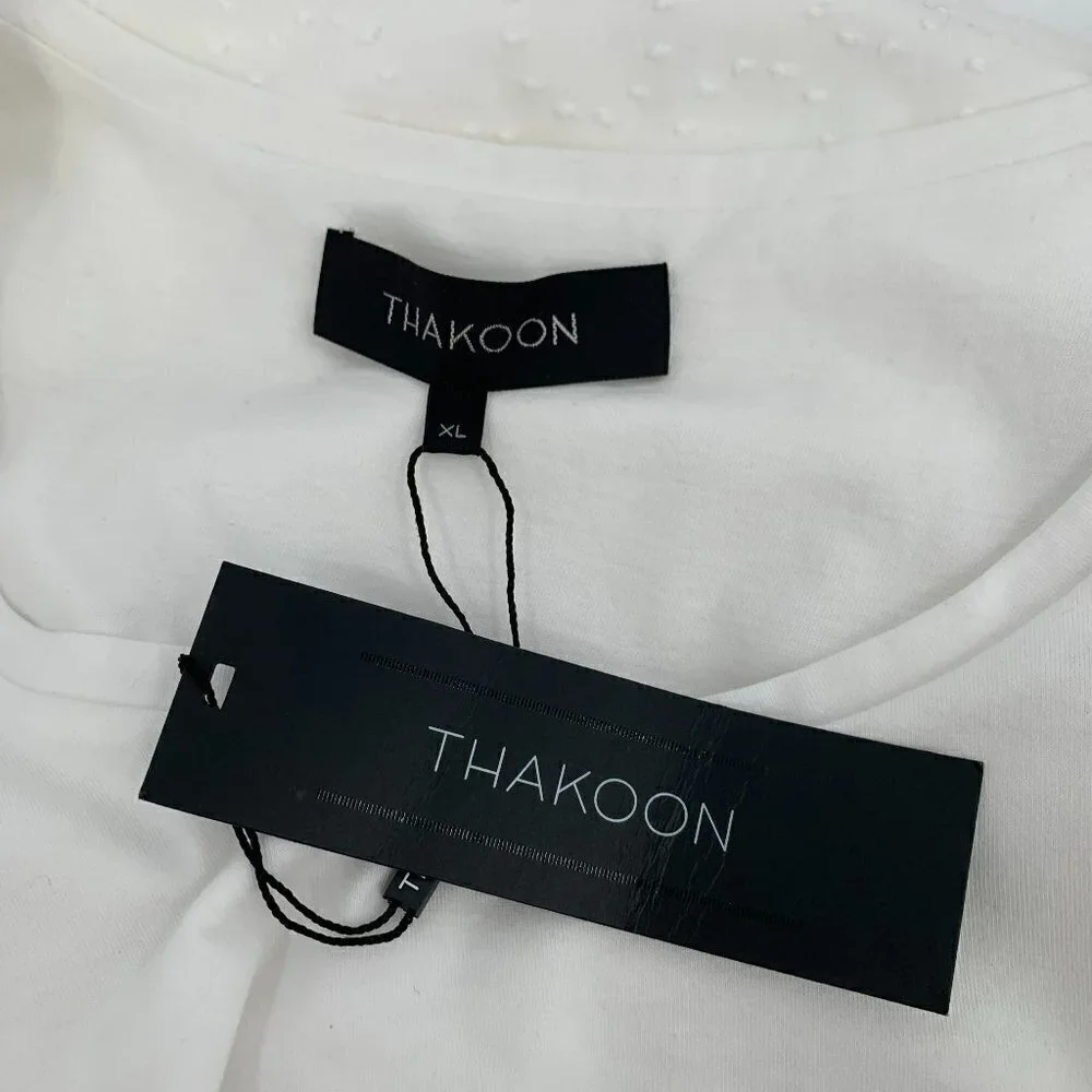 Thakoon Lace embroidered tank dress white knit mesh a-line skirt new X-Large XL - Picture 6 of 6